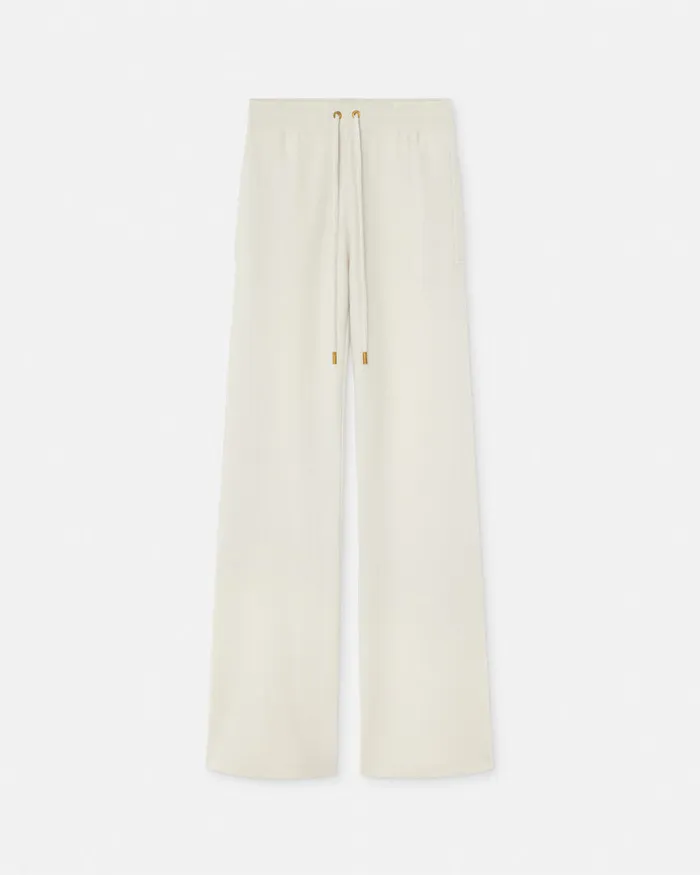 Knitwear Women Versace WoolBlend Flared Towel Pants White