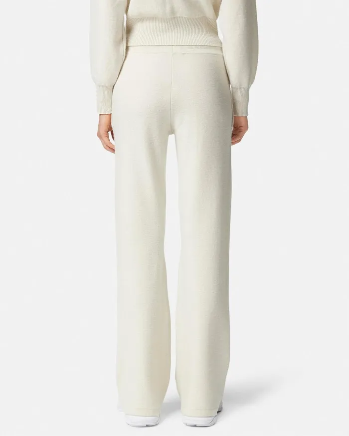 Knitwear Women Versace WoolBlend Flared Towel Pants White