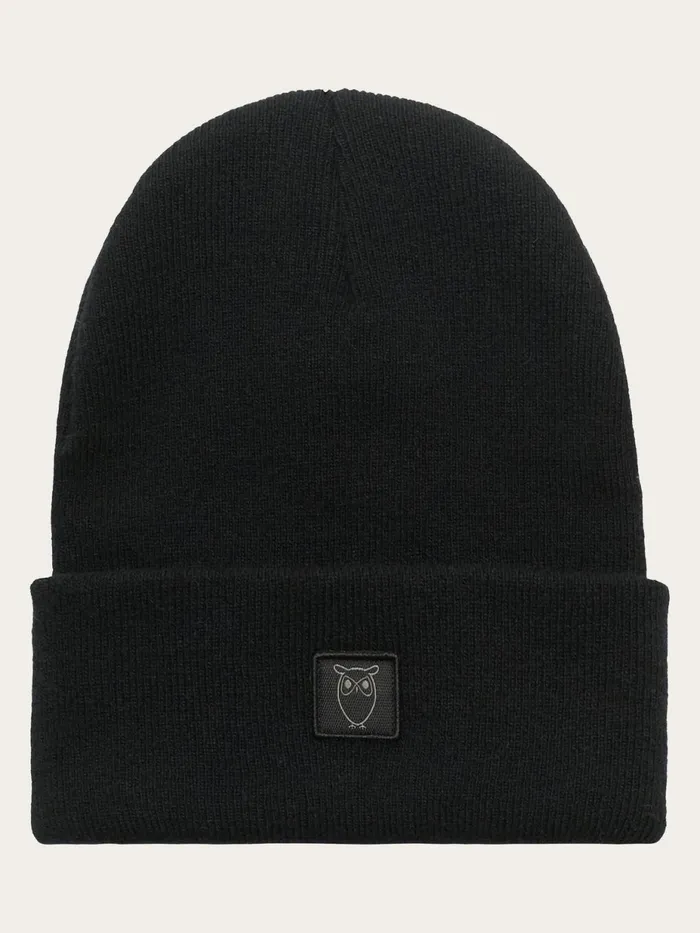KnowledgeCotton Apparel Accessories Kids Wool Beanie Black Jet 8211 Kids