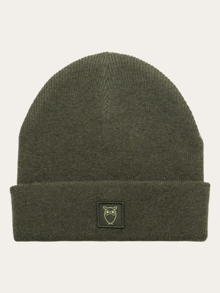 KnowledgeCotton Apparel Accessories Kids Wool Beanie Forrest Night 8211 Kids