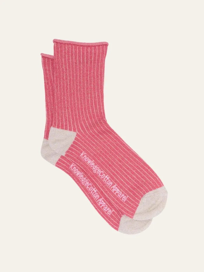 KnowledgeCotton Apparel Accessories Lurex Glitter Rib Socks Hot Pink 8211 Women KnowledgeCotton Apparel Accessories Lurex Glitter Rib Socks Hot Pink 8211 Women