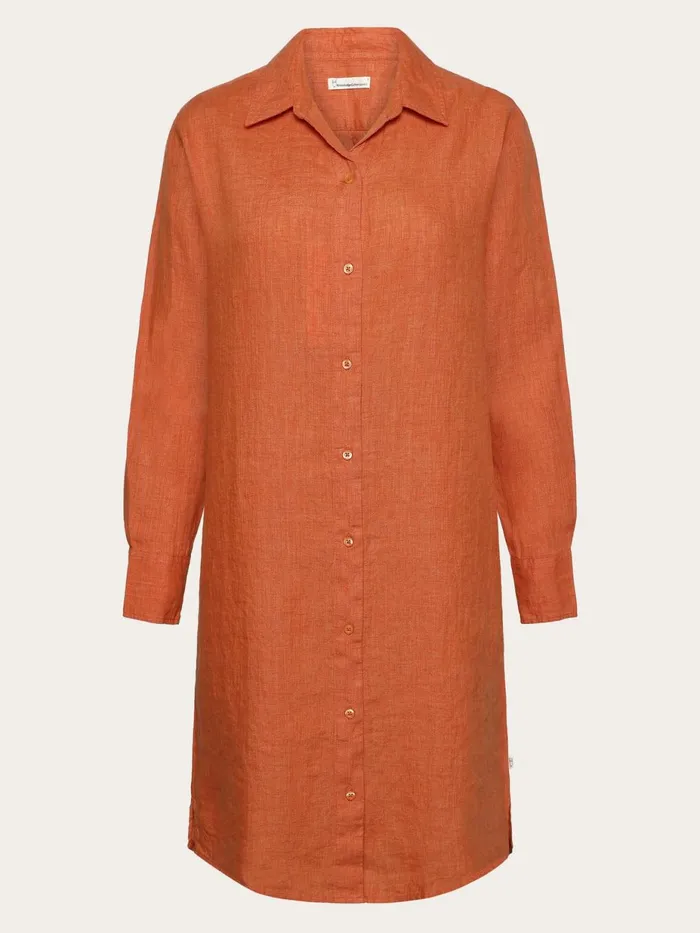 KnowledgeCotton Apparel Dresses And Skirts Classic Linen Dress Langoustino 8211 Women