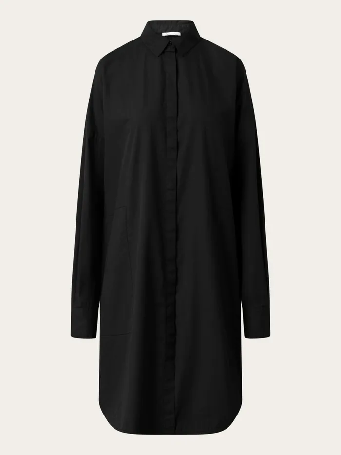 KnowledgeCotton Apparel Dresses And Skirts Poplin Dropped Shoulder Shirt Dress Black Jet 8211 Women KnowledgeCotton Apparel Dresses And Skirts Poplin Dropped Shoulder Shirt Dress Black Jet 8211 Women