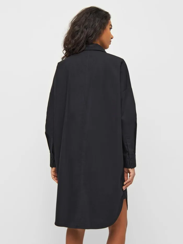 KnowledgeCotton Apparel Dresses And Skirts Poplin Dropped Shoulder Shirt Dress Black Jet 8211 Women KnowledgeCotton Apparel Dresses And Skirts Poplin Dropped Shoulder Shirt Dress Black Jet 8211 Women