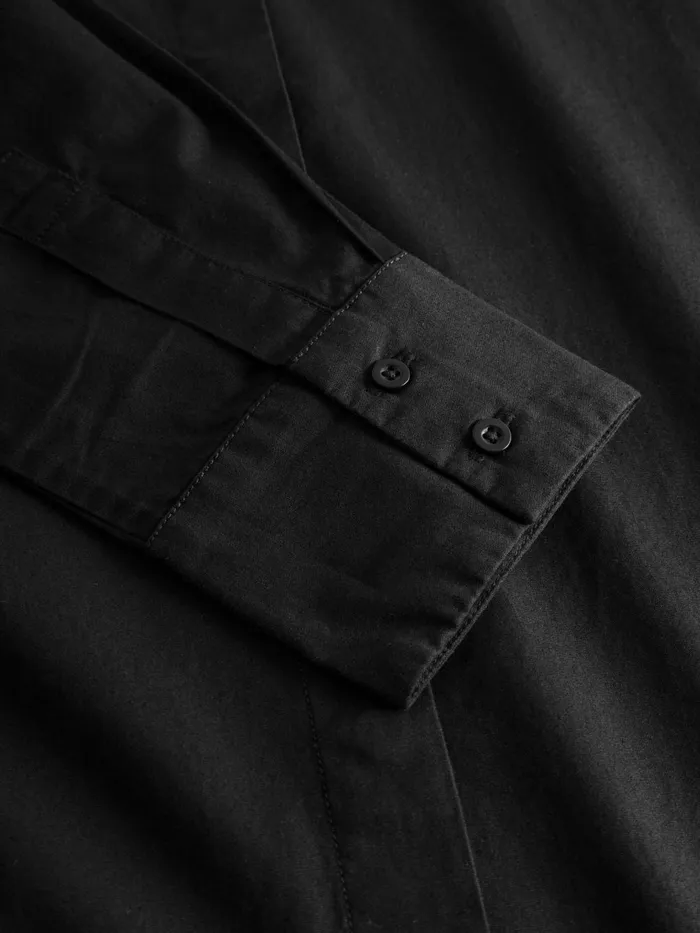 KnowledgeCotton Apparel Dresses And Skirts Poplin Dropped Shoulder Shirt Dress Black Jet 8211 Women KnowledgeCotton Apparel Dresses And Skirts Poplin Dropped Shoulder Shirt Dress Black Jet 8211 Women