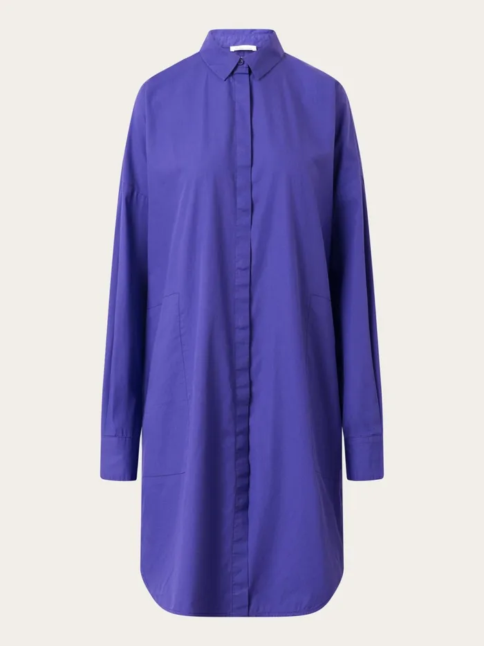 KnowledgeCotton Apparel Dresses And Skirts Poplin Dropped Shoulder Shirt Dress Deep Purple 8211 Women KnowledgeCotton Apparel Dresses And Skirts Poplin Dropped Shoulder Shirt Dress Deep Purple 8211 Women