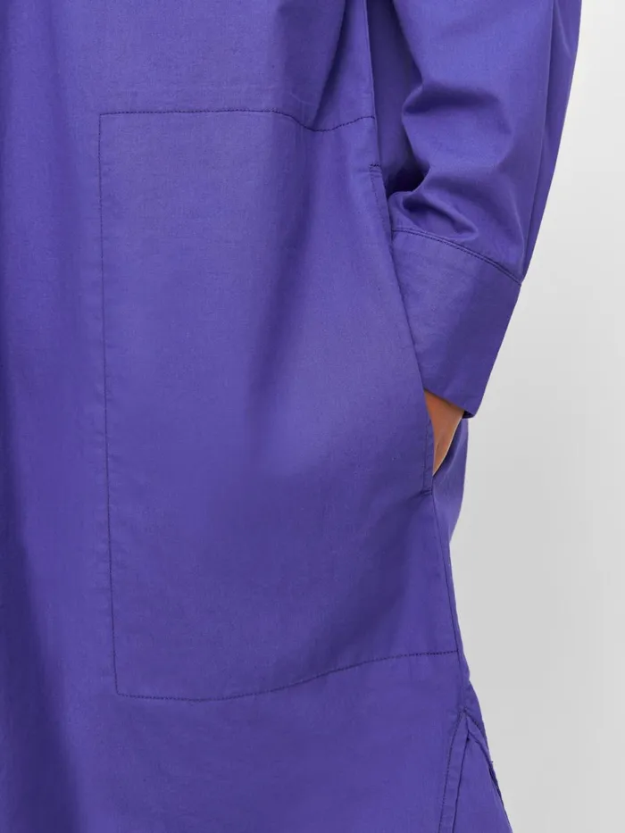 KnowledgeCotton Apparel Dresses And Skirts Poplin Dropped Shoulder Shirt Dress Deep Purple 8211 Women