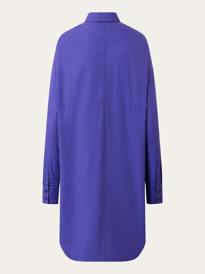 KnowledgeCotton Apparel Dresses And Skirts Poplin Dropped Shoulder Shirt Dress Deep Purple 8211 Women