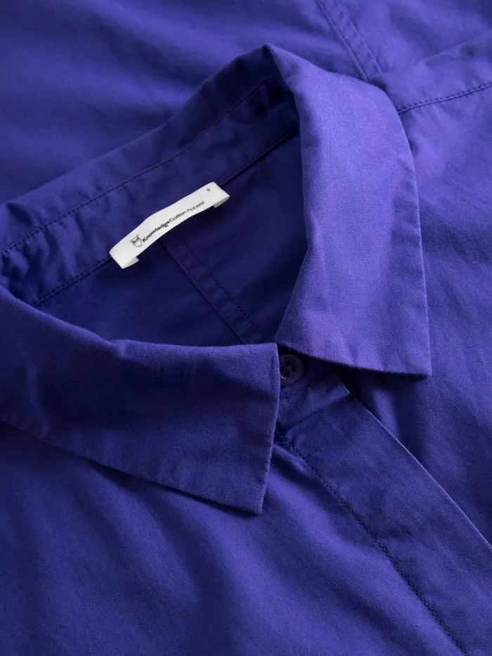KnowledgeCotton Apparel Dresses And Skirts Poplin Dropped Shoulder Shirt Dress Deep Purple 8211 Women