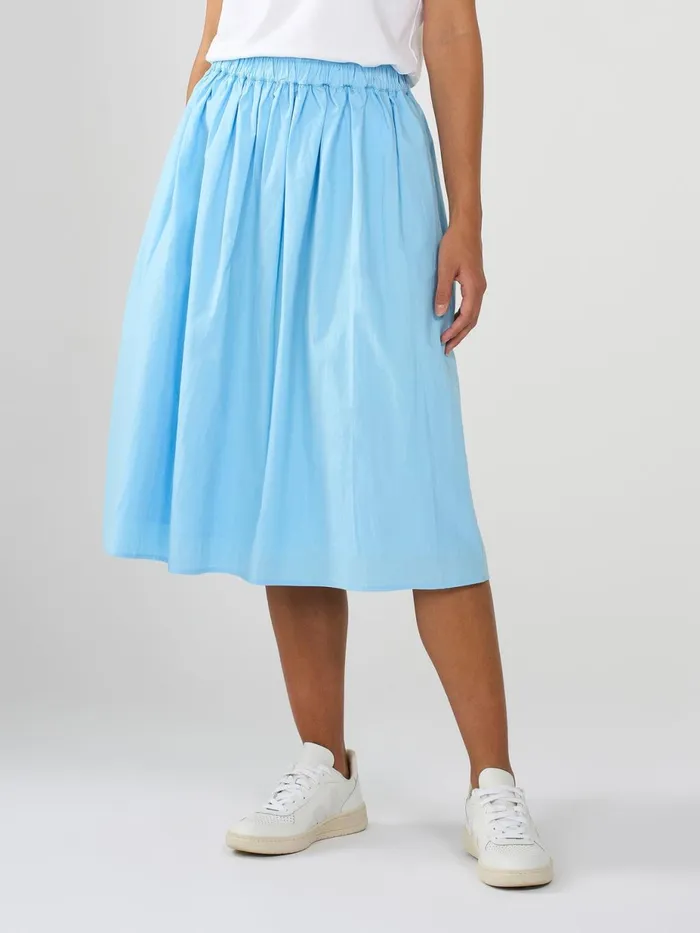 KnowledgeCotton Apparel Dresses And Skirts Poplin Elastic Waist Skirt Airy Blue 8211 Women KnowledgeCotton Apparel Dresses And Skirts Poplin Elastic Waist Skirt Airy Blue 8211 Women