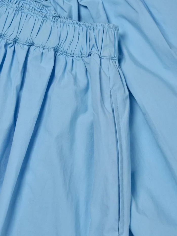 KnowledgeCotton Apparel Dresses And Skirts Poplin Elastic Waist Skirt Airy Blue 8211 Women KnowledgeCotton Apparel Dresses And Skirts Poplin Elastic Waist Skirt Airy Blue 8211 Women
