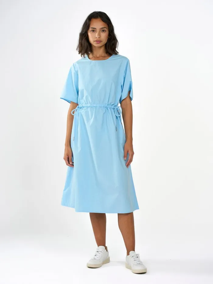 KnowledgeCotton Apparel Dresses And Skirts Poplin Oneck Short Sleevd Dress Airy Blue 8211 Women KnowledgeCotton Apparel Dresses And Skirts Poplin Oneck Short Sleevd Dress Airy Blue 8211 Women