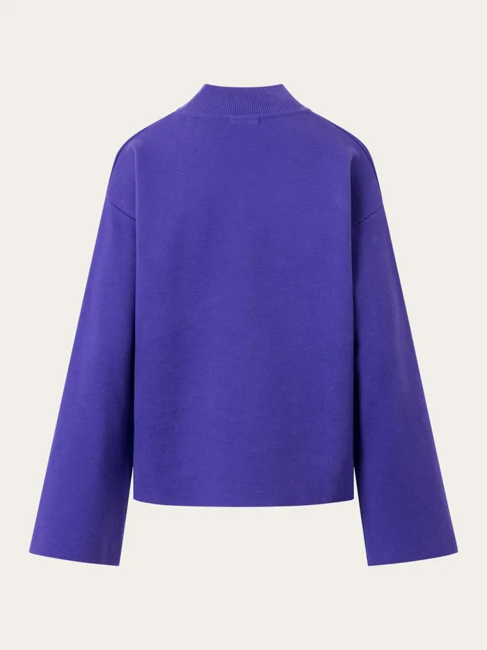 KnowledgeCotton Apparel Knits Cotton High Neck Knit Deep Purple 8211 Women