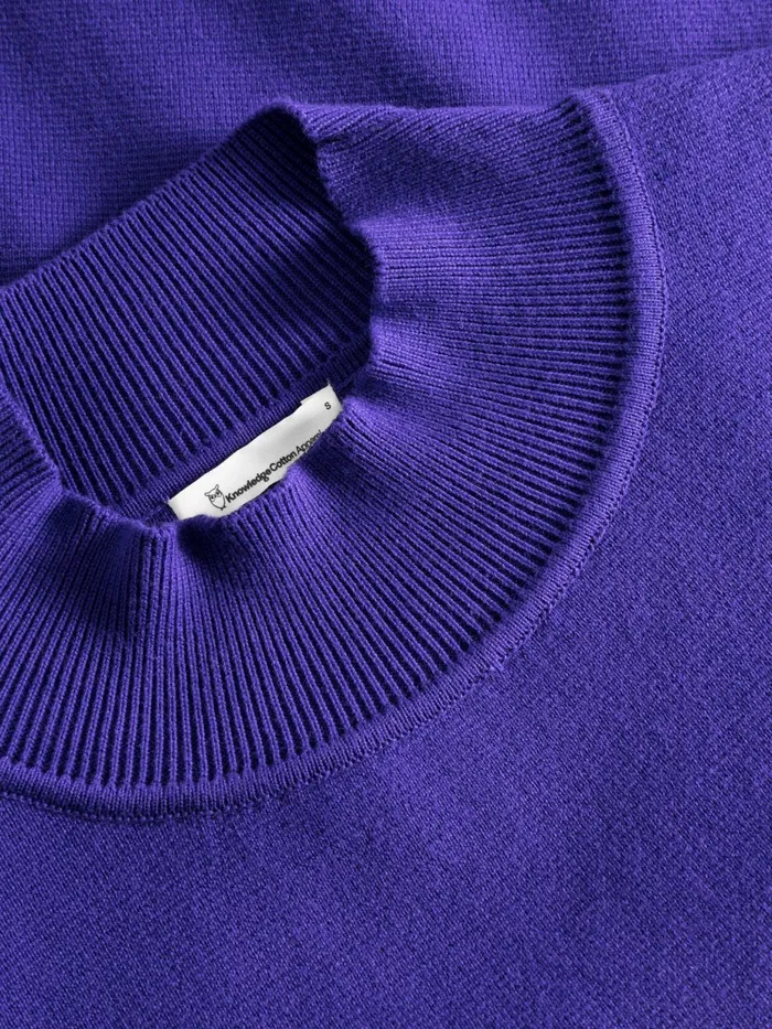 KnowledgeCotton Apparel Knits Cotton High Neck Knit Deep Purple 8211 Women
