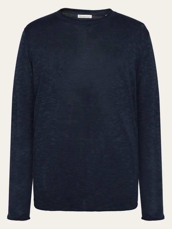 KnowledgeCotton Apparel Knits Crew Neck Knit Tencel Total Eclipse 8211 Men