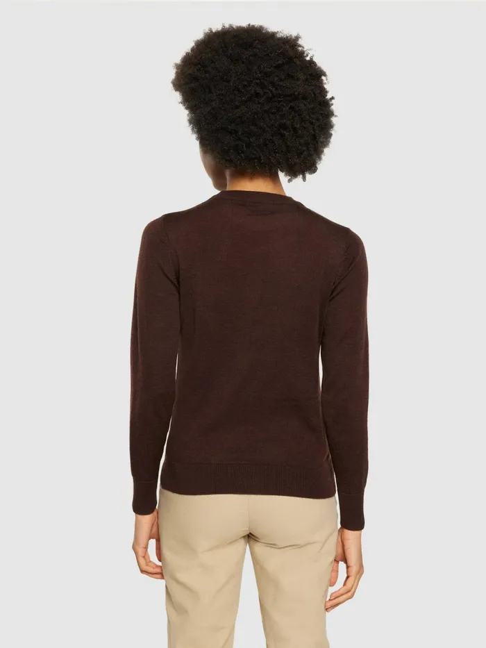 KnowledgeCotton Apparel Knits Merino Wool Crew Neck RWS Demitasse brown 8211 Women