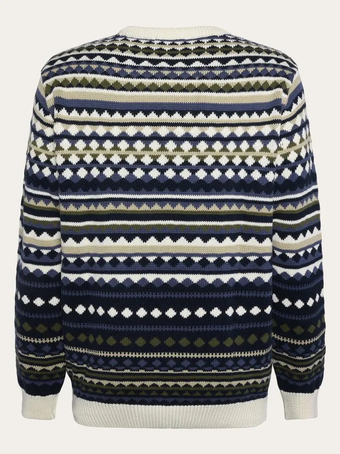 KnowledgeCotton Apparel Knits Regular Jaquard Crew Neck Knit Regenerative Organic Certified 8211 Men KnowledgeCotton Apparel Knits Regular Jaquard Crew Neck Knit Regenerative Organic Certified 8211 Men