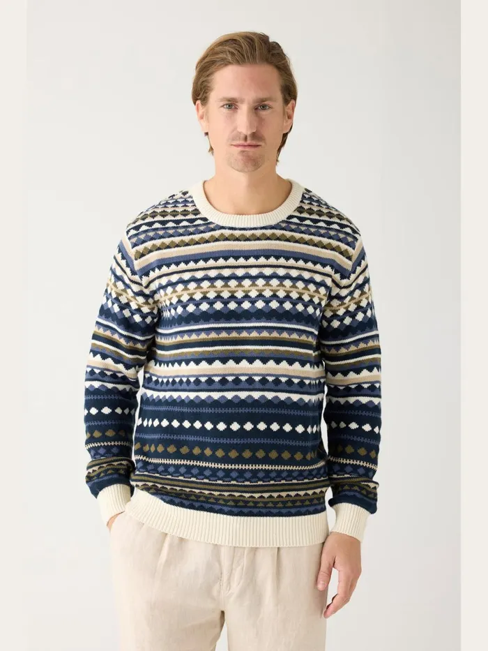 KnowledgeCotton Apparel Knits Regular Jaquard Crew Neck Knit Regenerative Organic Certified 8211 Men KnowledgeCotton Apparel Knits Regular Jaquard Crew Neck Knit Regenerative Organic Certified 8211 Men