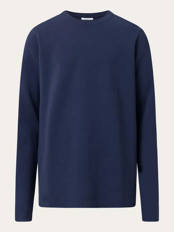 KnowledgeCotton Apparel Knits Wool Crew Neck Knit Total Eclipse 8211 Men