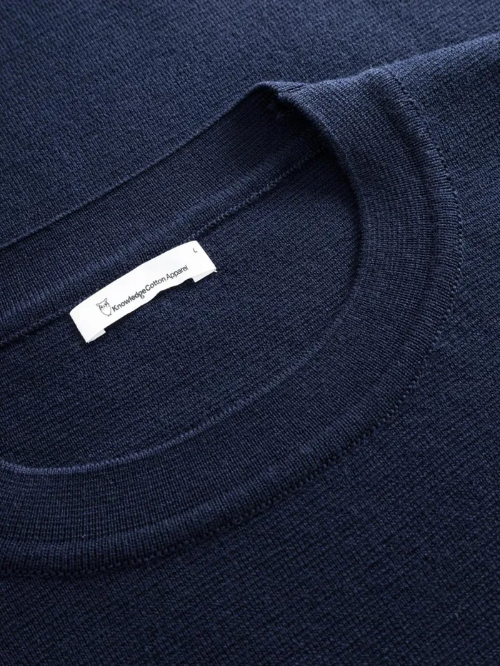 KnowledgeCotton Apparel Knits Wool Crew Neck Knit Total Eclipse 8211 Men KnowledgeCotton Apparel Knits Wool Crew Neck Knit Total Eclipse 8211 Men