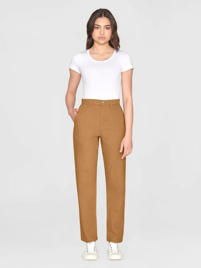 KnowledgeCotton Apparel Pants CALLA Tapered Canvas Pant Brown Sugar 8211 Women KnowledgeCotton Apparel Pants CALLA Tapered Canvas Pant Brown Sugar 8211 Women