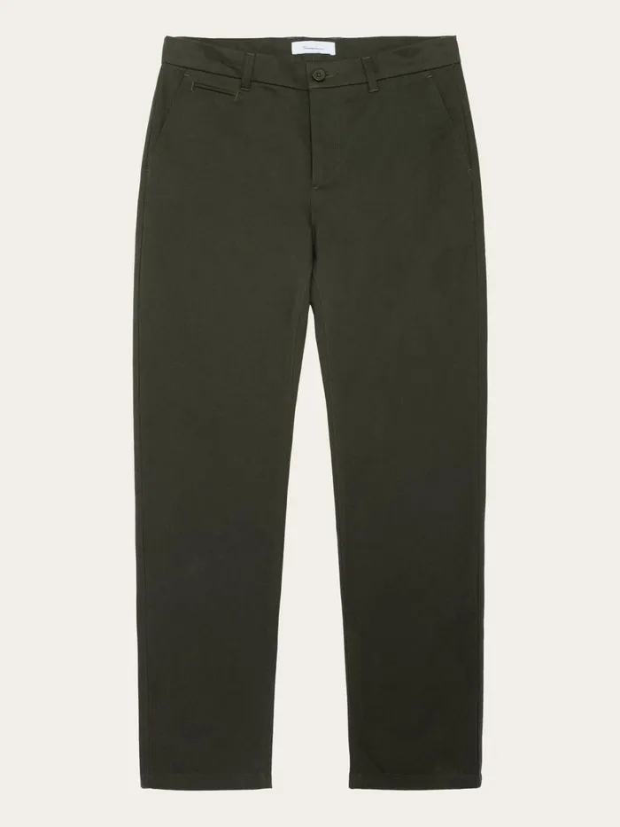 KnowledgeCotton Apparel Pants CHUCK Regular Twill Chino Pants Forrest Night 8211 Men