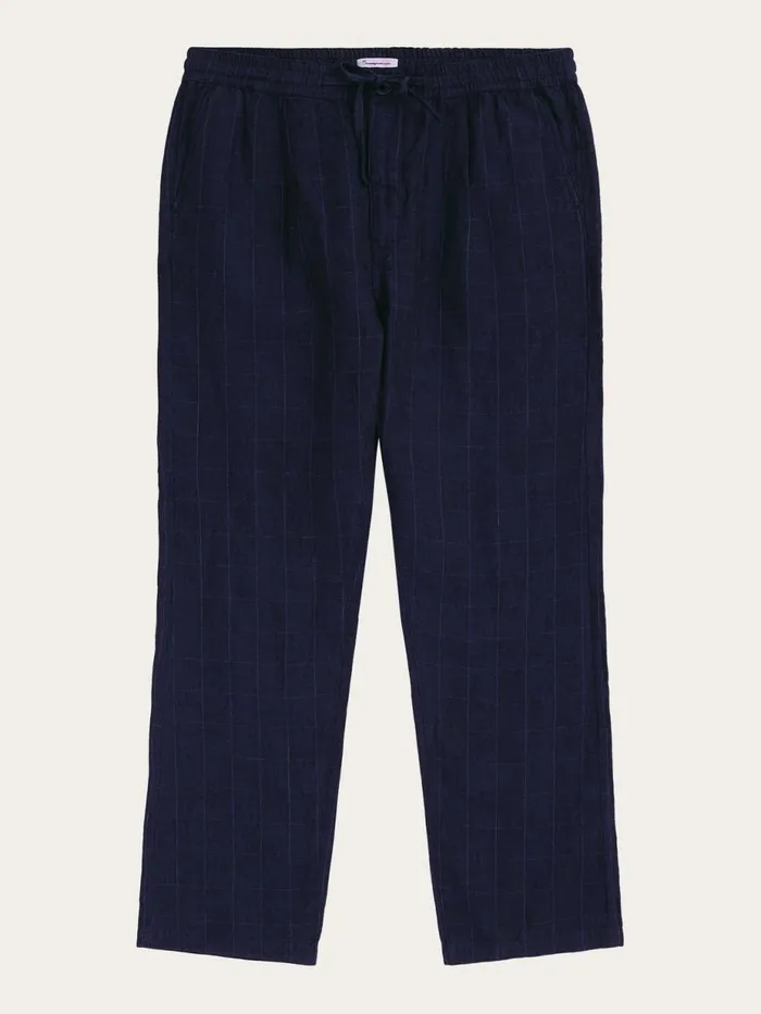 KnowledgeCotton Apparel Pants FIG Loose Checked Linen Pants Gotsvegan 8211 Men KnowledgeCotton Apparel Pants FIG Loose Checked Linen Pants Gotsvegan 8211 Men