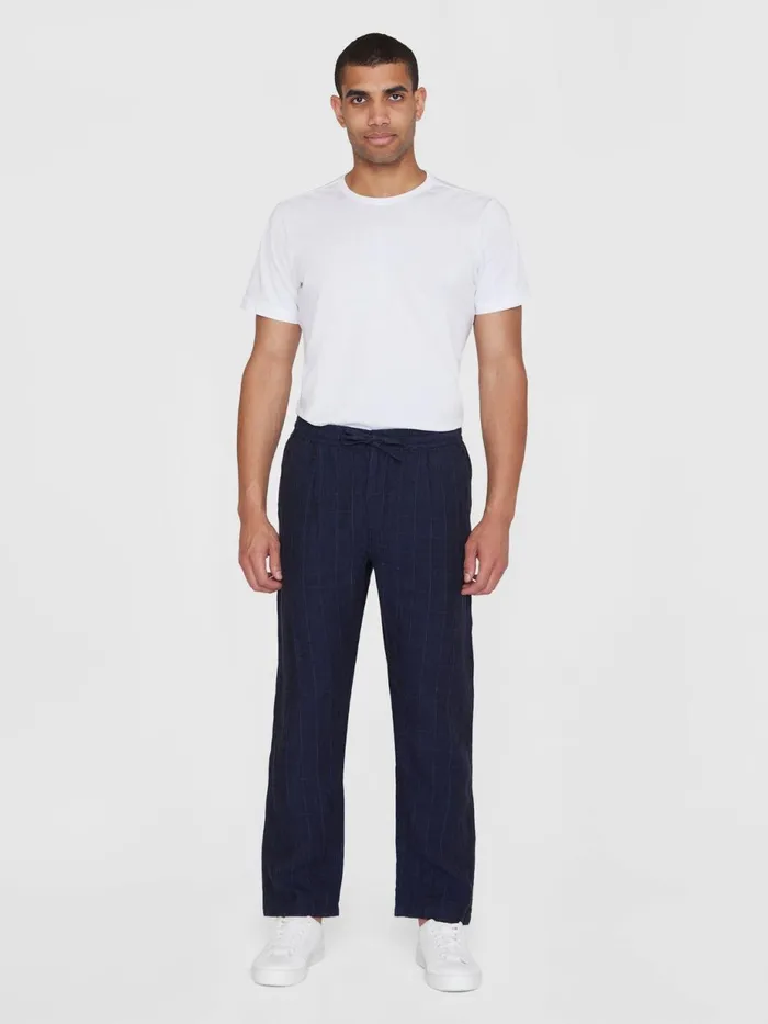 KnowledgeCotton Apparel Pants FIG Loose Checked Linen Pants Gotsvegan 8211 Men KnowledgeCotton Apparel Pants FIG Loose Checked Linen Pants Gotsvegan 8211 Men