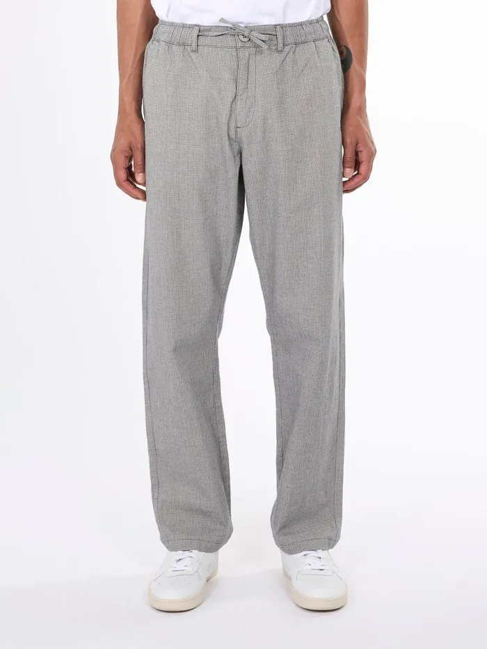KnowledgeCotton Apparel Pants Loose Fit Pepita Checked Pant Safari 8211 Men