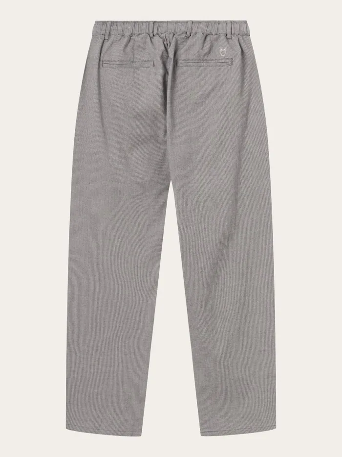 KnowledgeCotton Apparel Pants Loose Fit Pepita Checked Pant Safari 8211 Men