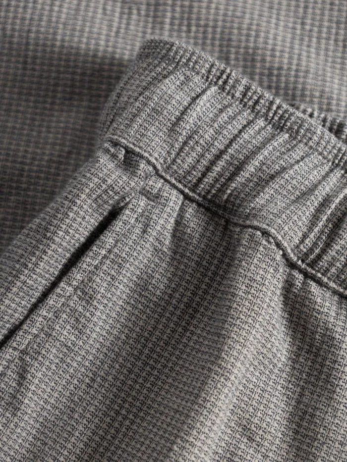 KnowledgeCotton Apparel Pants Loose Fit Pepita Checked Pant Safari 8211 Men