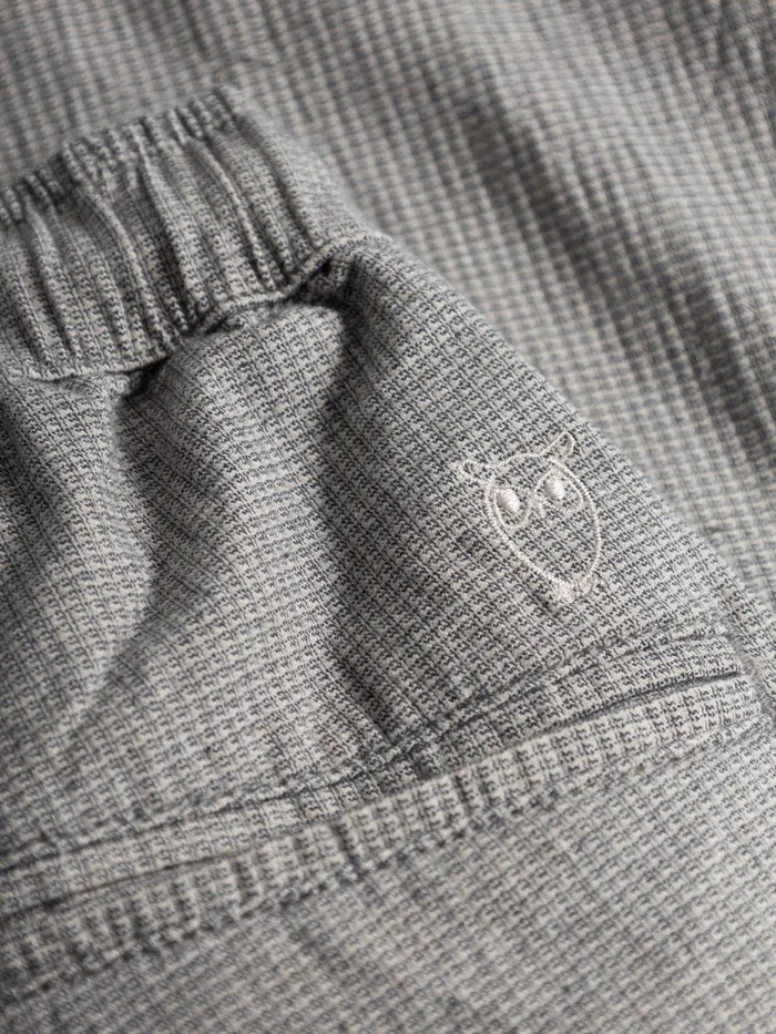 KnowledgeCotton Apparel Pants Loose Fit Pepita Checked Pant Safari 8211 Men