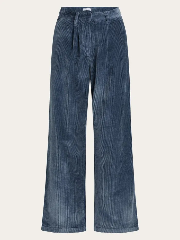 KnowledgeCotton Apparel Pants POSEY Loose Corduroy Pant China Blue 8211 Women
