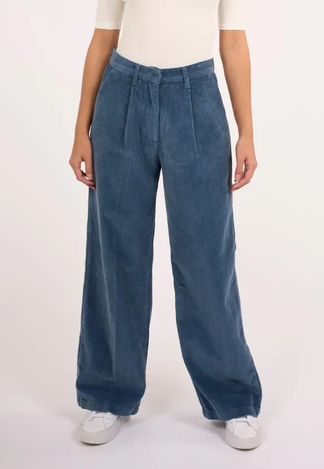 KnowledgeCotton Apparel Pants POSEY Loose Corduroy Pant China Blue 8211 Women