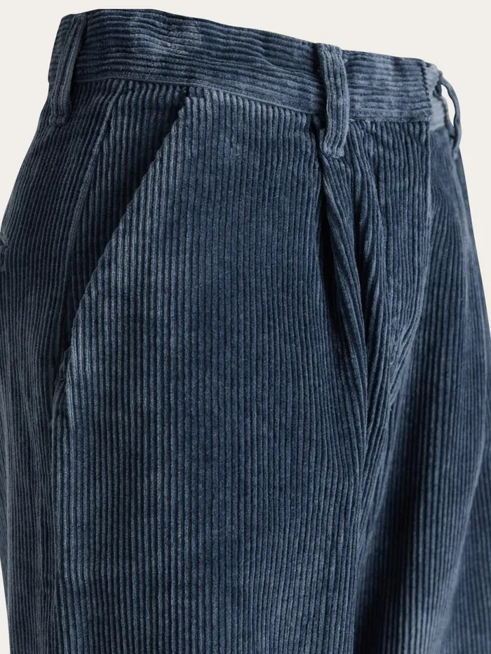 KnowledgeCotton Apparel Pants POSEY Loose Corduroy Pant China Blue 8211 Women