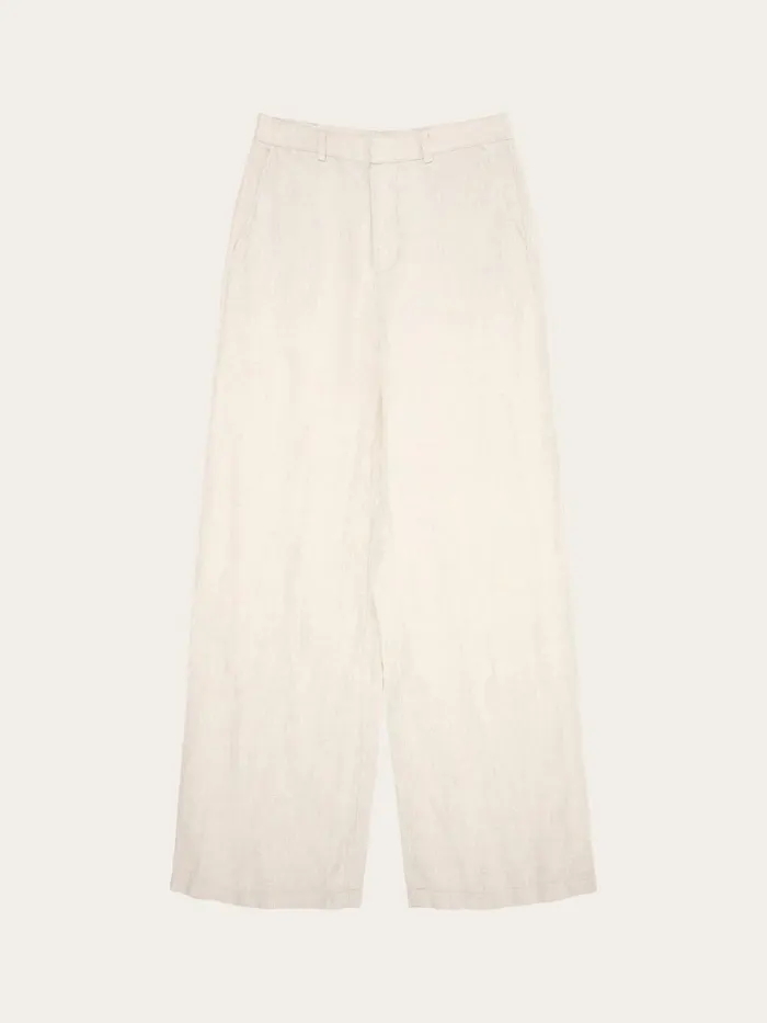 KnowledgeCotton Apparel Pants POSEY Natural Linen Pants Light Feather Gray 8211 Women