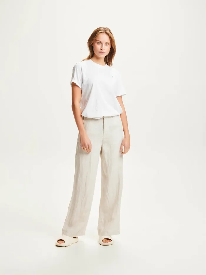 KnowledgeCotton Apparel Pants POSEY Natural Linen Pants Light Feather Gray 8211 Women KnowledgeCotton Apparel Pants POSEY Natural Linen Pants Light Feather Gray 8211 Women