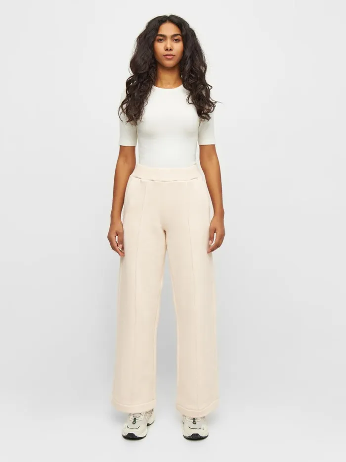 KnowledgeCotton Apparel Pants POSEY Wide Highrise Sweat Elastic Waistband Pants Buttercream 8211 Women KnowledgeCotton Apparel Pants POSEY Wide Highrise Sweat Elastic Waistband Pants Buttercream 8211 Women