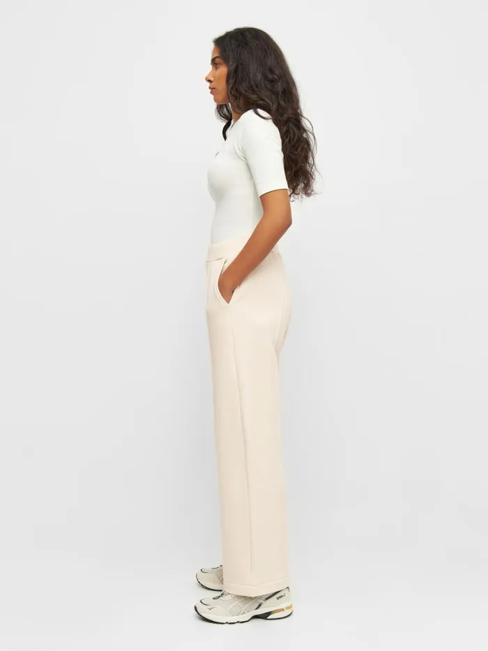 KnowledgeCotton Apparel Pants POSEY Wide Highrise Sweat Elastic Waistband Pants Buttercream 8211 Women KnowledgeCotton Apparel Pants POSEY Wide Highrise Sweat Elastic Waistband Pants Buttercream 8211 Women