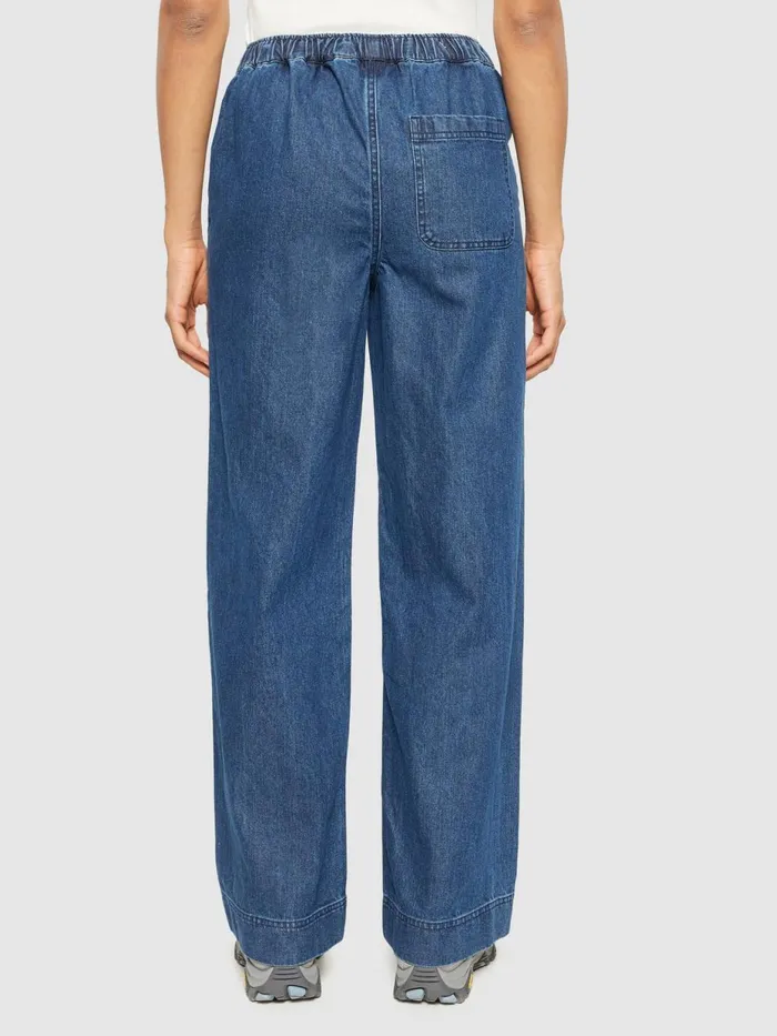 KnowledgeCotton Apparel Pants POSEY Wide Midrise Elastic Waistband Denim Pant Gotsvegan 8211 Women KnowledgeCotton Apparel Pants POSEY Wide Midrise Elastic Waistband Denim Pant Gotsvegan 8211 Women
