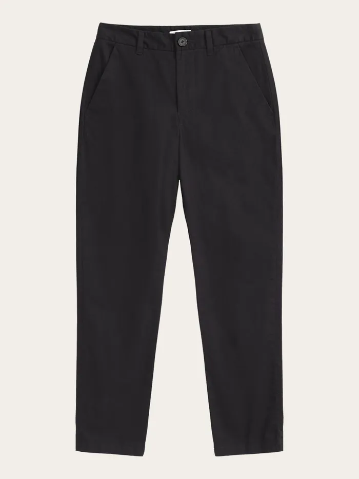 KnowledgeCotton Apparel Pants WILLOW Regular Cropped Poplin Chino Black Jet 8211 Women