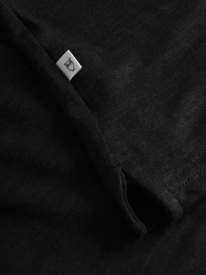 KnowledgeCotton Apparel Polo Shirts Linen Polo Black Jet 8211 Men KnowledgeCotton Apparel Polo Shirts Linen Polo Black Jet 8211 Men