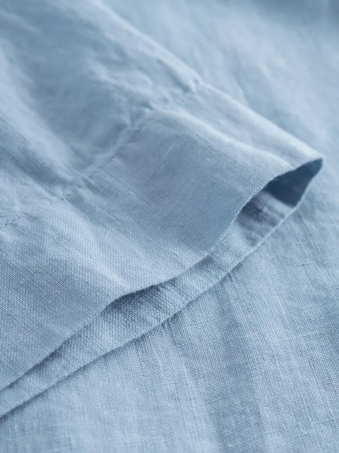 KnowledgeCotton Apparel Shirts Baseball Linen Short Sleeved Shirt Asley Blue 8211 Women
