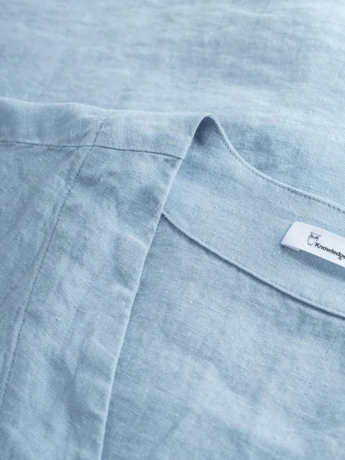 KnowledgeCotton Apparel Shirts Baseball Linen Short Sleeved Shirt Asley Blue 8211 Women
