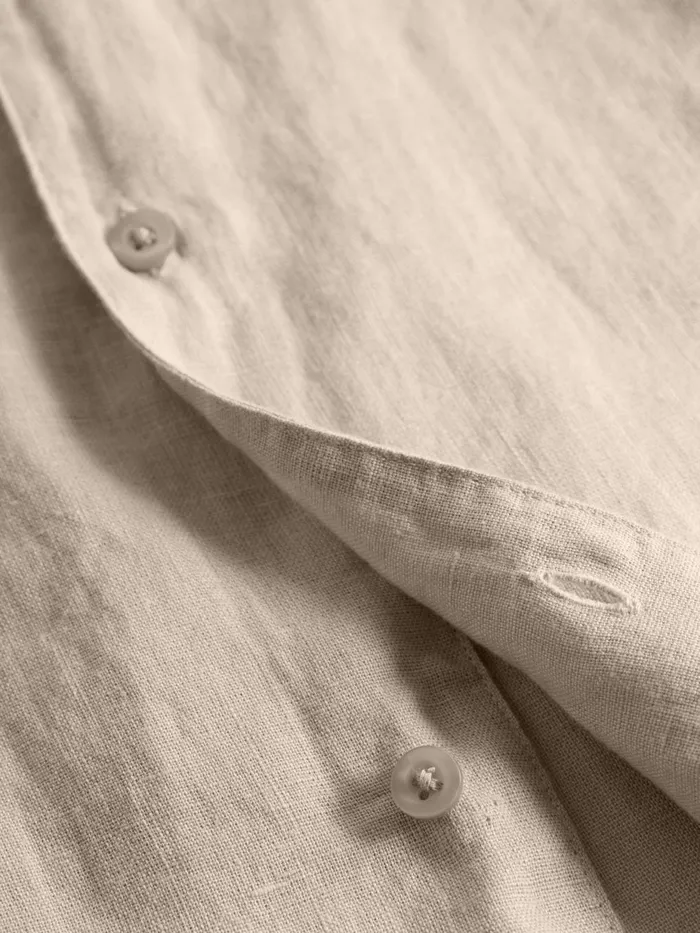 KnowledgeCotton Apparel Shirts Box Fit Short Sleeved Linen Shirt Light Feather Gray 8211 Men KnowledgeCotton Apparel Shirts Box Fit Short Sleeved Linen Shirt Light Feather Gray 8211 Men