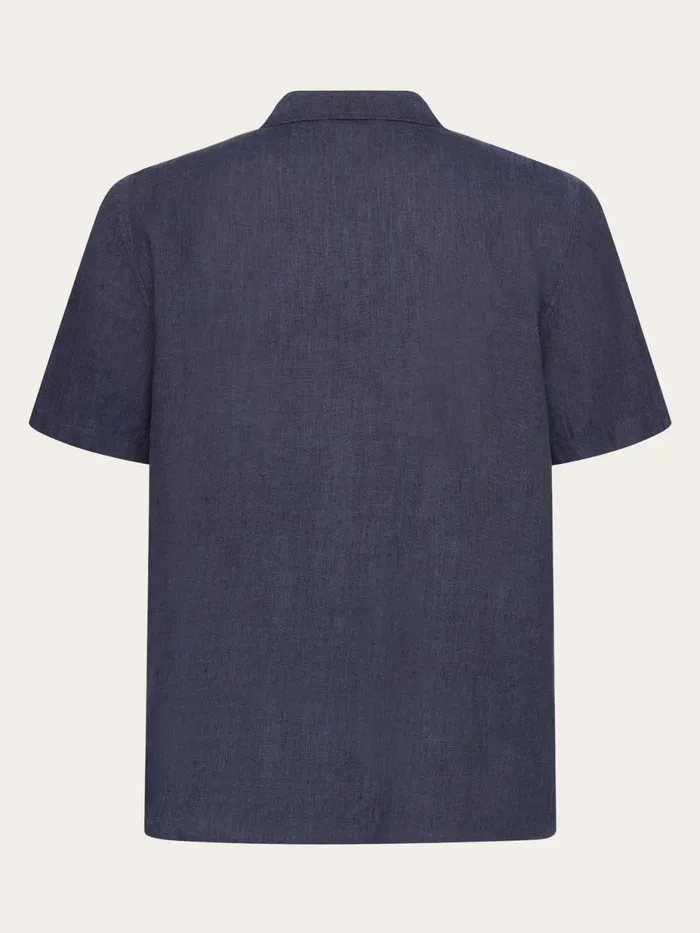 KnowledgeCotton Apparel Shirts Box Fit Short Sleeved Linen Shirt Yarndyed 8211 Men KnowledgeCotton Apparel Shirts Box Fit Short Sleeved Linen Shirt Yarndyed 8211 Men