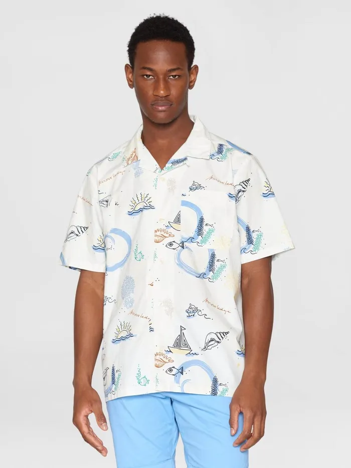 KnowledgeCotton Apparel Shirts Box Short Sleeve AOP Embr Shirt Gotsvegan 8211 Men KnowledgeCotton Apparel Shirts Box Short Sleeve AOP Embr Shirt Gotsvegan 8211 Men