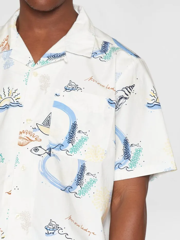 KnowledgeCotton Apparel Shirts Box Short Sleeve AOP Embr Shirt Gotsvegan 8211 Men KnowledgeCotton Apparel Shirts Box Short Sleeve AOP Embr Shirt Gotsvegan 8211 Men