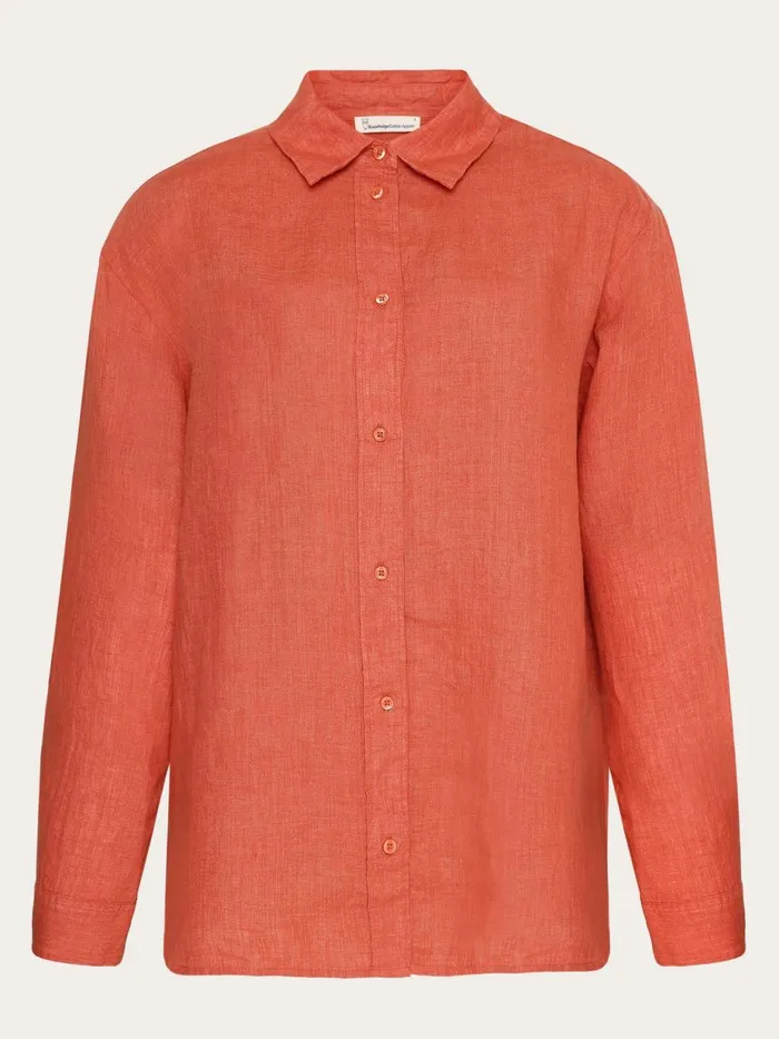 KnowledgeCotton Apparel Shirts Loose Linen Long Sleeved Shirt Gotsvegan 8211 Women KnowledgeCotton Apparel Shirts Loose Linen Long Sleeved Shirt Gotsvegan 8211 Women