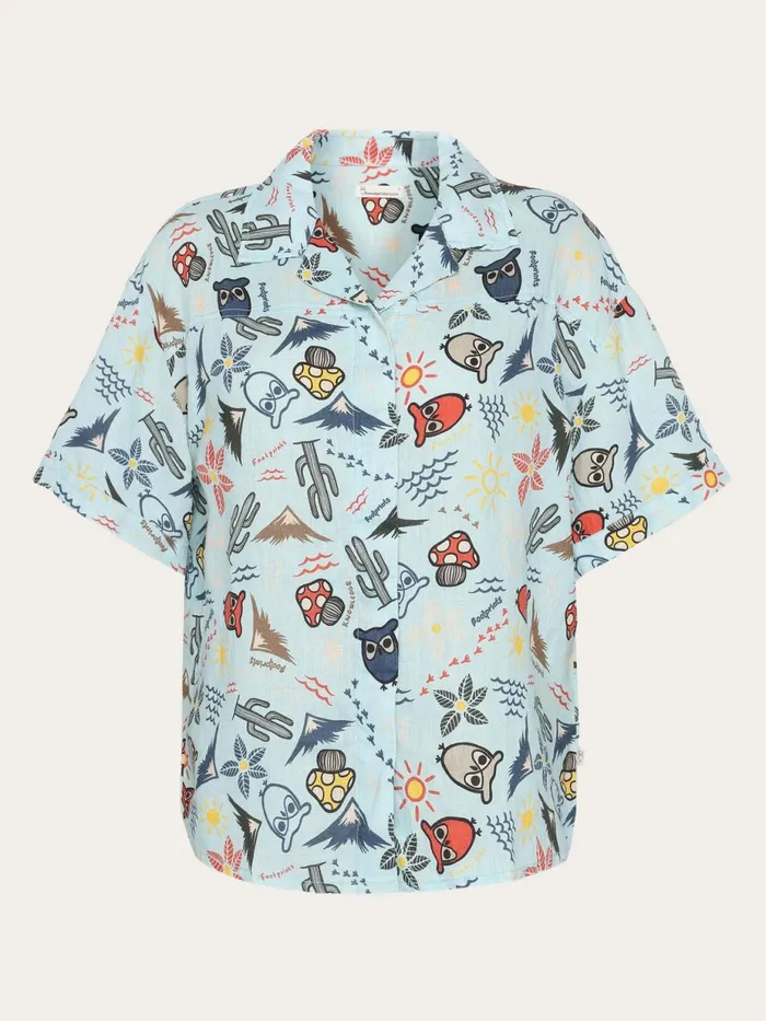 KnowledgeCotton Apparel Shirts Owl Cactus AOP Short Sleeved Shirt Gotsvegam 8211 Women KnowledgeCotton Apparel Shirts Owl Cactus AOP Short Sleeved Shirt Gotsvegam 8211 Women